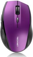 tecknet bluetooth wireless mouse - 5 adjustable dpi levels, 24-month battery life, 6 buttons - compatible with ipad, laptop, surface pro, windows pc, chromebook - purple logo