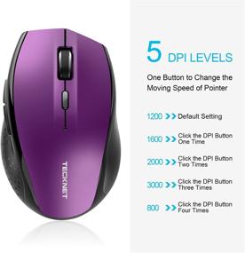 img 3 attached to TECKNET Bluetooth Wireless Mouse - 5 Adjustable DPI Levels, 24-Month Battery Life, 6 Buttons - Compatible with iPad, Laptop, Surface Pro, Windows PC, Chromebook - Purple