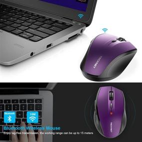 img 2 attached to TECKNET Bluetooth Wireless Mouse - 5 Adjustable DPI Levels, 24-Month Battery Life, 6 Buttons - Compatible with iPad, Laptop, Surface Pro, Windows PC, Chromebook - Purple