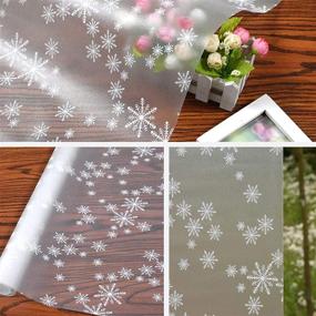 img 2 attached to 🌬️ Frosted Window Film Privacy Sticker Non-Adhesive Self Static Cling Vinyl Glass Film Anti-UV Decorative for Home Office - Snowflakes Design - 17.7" x 6.5 Feet