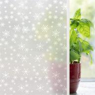 🌬️ frosted window film privacy sticker non-adhesive self static cling vinyl glass film anti-uv decorative for home office - snowflakes design - 17.7" x 6.5 feet logo