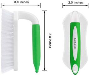 img 1 attached to 🧽 Amazer Scrub Brush Comfort Grip & Flexible Stiff Bristles - Heavy Duty Bathroom, Shower, Sink, Carpet, Floor Cleaner - Pack of 2 (Green+Green)