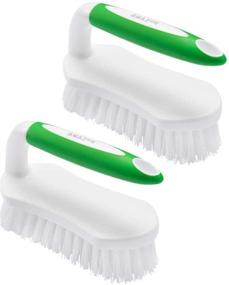 img 4 attached to 🧽 Amazer Scrub Brush Comfort Grip & Flexible Stiff Bristles - Heavy Duty Bathroom, Shower, Sink, Carpet, Floor Cleaner - Pack of 2 (Green+Green)