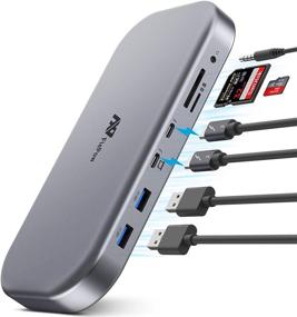 img 4 attached to 💻 8K Triple Display Thunderbolt 3 Dock - 13-in-1 USB C HUB Laptop Docking Station for MacBook Pro, Dell, HP, Windows - Supports Up to 100W Charging - USB3.0/3.1, SD/TF, HDMI, RJ45, Audio