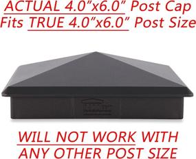 img 3 attached to 🔲 4x6 Heavy Duty Aluminium Pyramid Post Cap - Black (Works ONLY with Actual 4x6 Wood Posts)