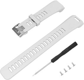 img 1 attached to Enhance Your Garmin Vivosmart HR with Meifox Soft Silicone Replacement Bands (White, Large)