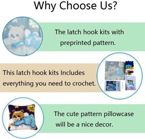 img 3 attached to Beginner-Friendly Latch Hook Kits for Adults and Kids - Preprinted Pattern Pillow Making Crafts Kit, 16x16 Inch - Enhanced SEO