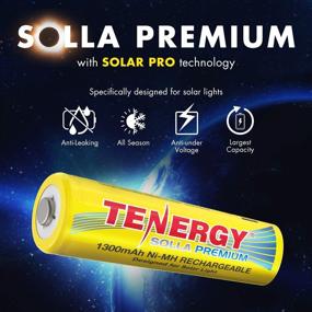 img 3 attached to Трансляция на русский язык данного названия продукта: "Аккумуляторы Tenergy Solla Premium Rechargeable AA NiMH на солнечных батареях, емкостью 1300 мАч для солнечных садовых светильников, защита от утечки, устойчивость к открытому пространству, срок службы более 5 лет, сертификация UL, предварительная зарядка, набор из 8 штук".