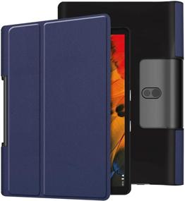 img 4 attached to 🔍 Optimized for SEO: Ratesell Lightweight Fold Stand Microfiber Lining Case Cover for Navy Lenovo Yoga Smart Tab YT-X705F (10.1 Inches)