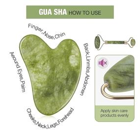 img 1 attached to 🌿 Zaevanst Jade Roller and Gua Sha Set - Natural Gua Sha Massage Tool for Face, Neck - Reduces Wrinkles, Dark Circles - Effective Facial Massage Tools