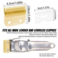 🔪 high-quality replacement blades with gold steel for wahl senior cordless clipper: professional clipper blades 2 hole bladeclipper replacement blades (double gold blade) - white + gold blade logo