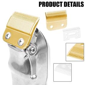 img 3 attached to 🔪 High-Quality Replacement Blades with Gold Steel for Wahl Senior Cordless Clipper: Professional Clipper Blades 2 Hole Bladeclipper Replacement Blades (Double Gold Blade) - White + Gold Blade