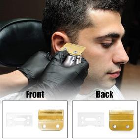 img 1 attached to 🔪 High-Quality Replacement Blades with Gold Steel for Wahl Senior Cordless Clipper: Professional Clipper Blades 2 Hole Bladeclipper Replacement Blades (Double Gold Blade) - White + Gold Blade