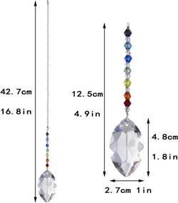 img 3 attached to 🐴 50мм Лошадиное глазное кристальное цепочки для потолочного вентилятора с подвеской Санкачер в виде призмы - Набор из 2