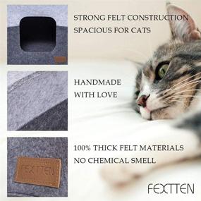 img 1 attached to 🐱 Premium Thick Felt Cat Cave with Reinforced Top - Perfect Cat Bed for IKEA Shelf - Travel-Friendly & Machine Washable Cat Cube - Foldable Cat Houses for Indoor Cats in Cat Tower