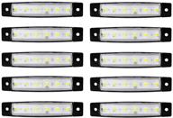 🚛 10-pack tmh 3.8" white led side marker fender lights - extra bright, shockproof, 6 diodes, 2835 smd, low power consumption – ideal for pickup trucks, tractors, rvs, trailers, campers, vans, boats - 12v dc compatible tk12 logo