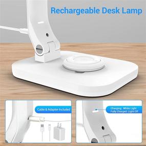 img 1 attached to 💡 Deerdance LED Desk Lamp: Adjustable, Eye-Caring Rechargeable Table Light with Remote & Touch Control included