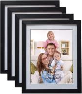 🖼️ giftgarden set of 4 8x10 picture frames in black with mat, perfect for wall or tabletop decoration, matted to 8 x 10’ photos logo