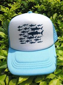 img 3 attached to Adjustable Baseball Trucker Hat for Boys - Ocean Floral Design