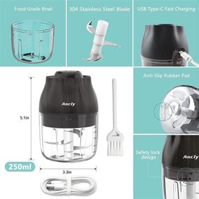 img 1 attached to 🧄 Kitchen Innovations USB Charged Electric Mini Garlic Chopper - Mini Food Grinder for Vegetables, Fruits, Onions, and Meat Mincing - Convenient for Home and Travel Use (Black, 250ml)