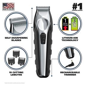 img 3 attached to Wahl Lithium Ion Total Beard Trimmer with 13 Guide Combs for Effortless Grooming – Model 9888