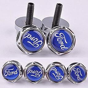 img 2 attached to 🔩 Set of 4 High-quality Zinc Alloy License Plate Frame Bolt Screws Fastener Kit