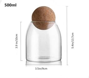 img 2 attached to Piscepio Glass Jar: Airtight Wood Lid Ball Jar for Food Storage - 500 ML Clear Container for Candy, Coffee, Tea, and More!