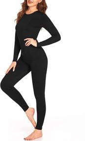 img 4 attached to Ekouaer Womens Thermal Underwear Fleece Sports & Fitness