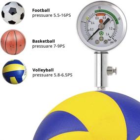 img 3 attached to 🏈 Premium Metal Air Pressure Gauge for Football, Soccer, Rugby, Basketball, Volleyball, etc. - Accurate Testing and Adjusting Air Pressure