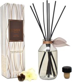 img 3 attached to 🕯️ LOVSPA Smoked Vanilla Bean Reed Diffuser Set - Scented Stick Room Freshener with Smoky Tahitian Vanilla, Sandalwood, Leather, and Southern Bourbon - Handmade in the USA