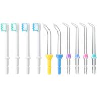 💧 10-piece replacement tips for waterpik water flosser wp-100, wp-100w, wp-260 & more - classic jet, brush & pocket tips logo