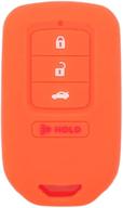 segaden silicone cover protector case holder skin jacket compatible with honda 3 1 hold button 4 buttons smart remote key fob cv4210 orange logo