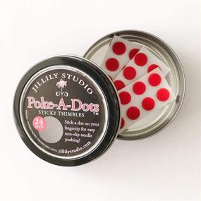 img 1 attached to 🧵 Poke-A-Dots Sticky Thimbles by Jillily Studio - Set of 24 Thimbles in a Convenient Tin for Sewing Crafts