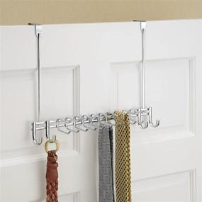 img 2 attached to 🚪 mDesign Metal Over Door Hanging Closet Storage Organizer Rack - Chrome