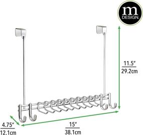 img 1 attached to 🚪 mDesign Metal Over Door Hanging Closet Storage Organizer Rack - Chrome