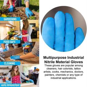img 2 attached to 🧤 200 Pack Powder Free Disposable Nitrile Gloves - Latex Free Gloves for Cleaning, Kitchen, Mechanic - Extra Strong and Food Safe