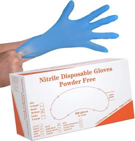 img 4 attached to 🧤 200 Pack Powder Free Disposable Nitrile Gloves - Latex Free Gloves for Cleaning, Kitchen, Mechanic - Extra Strong and Food Safe