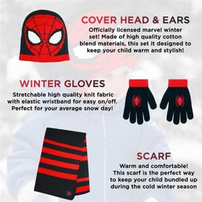 img 3 attached to Stay Warm in Style with Marvel Spider Man Pom Pom Accessories for Toddlers – Boys' Cold Weather Fashion