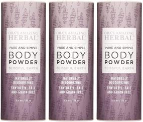 img 4 attached to 🌿 Ora's Amazing Herbal: Natural Body Powder Trio - 2.5oz Pack, Talc-free, Gluten-free, USA-made, Blissful Earth Scent, Non-GMO with Essential Oils