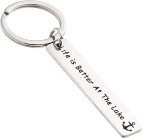 img 4 attached to Keychain Holiday Vacation Keyring Engraved