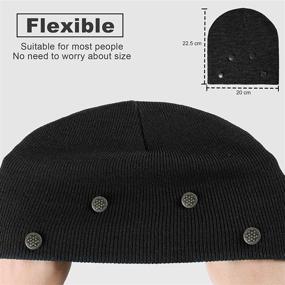 img 1 attached to Winter Knit Acrylic Beanie Hat with 4 Extra Buttons for Men and Women - Stay Warm and Secure Your Face Mask