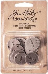 img 1 attached to 🔑 Tim Holtz Idea-ology Typed Tokens: Pack of 24, Antique Nickel Finish - TH93203 Review & Buying Guide