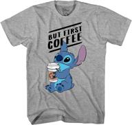 👕 disney stitch coffee t-shirt for men - heathered men's clothing in t-shirts & tanks logo