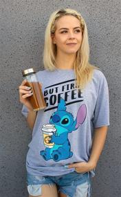 img 2 attached to 👕 Disney Stitch Coffee T-Shirt for Men - Heathered Men's Clothing in T-Shirts & Tanks