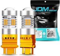 🔆 jdm astar px chips 3057 3156 3157 4057 4157 super bright amber yellow turn signal led bulbs logo