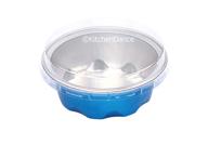 kitchendance colored disposable aluminum 2 ounce fluted cups- lid and color options- #a3 (blue with lids logo