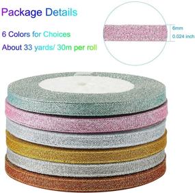 img 3 attached to 🎀 Fashewelry 6 Rolls Sparkly Glitter Fabric Ribbon - 1/4-Inch (6mm) Metallic Sheer Organza Ribbon - Multi-Colored Bundle for Jewelry Making, Party Favors, Wedding Decor, Gift Wrapping - 198 Yards