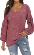 👚 kimsoong women's v neck lantern sleeve tops | fall sweatshirt shirts | tunic blouses logo