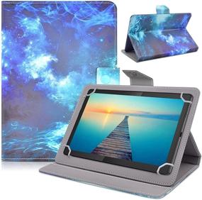 img 4 attached to 📱 DETUOSI Universal 8.0 inch Tablet Case: Travel Protective Folio PU Leather Stand for 8 inch Tablets with 4 Fixed Rings - Compatible with Android/iOS/Windows Tablets