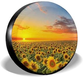 img 4 attached to 🌅 Stunning Sunset Sunflower Spare Tire Cover: Waterproof, Dust-Proof & UV-Safe - Perfect Fit for Jeep, Trailer, RV, SUV & More! 14 Inch